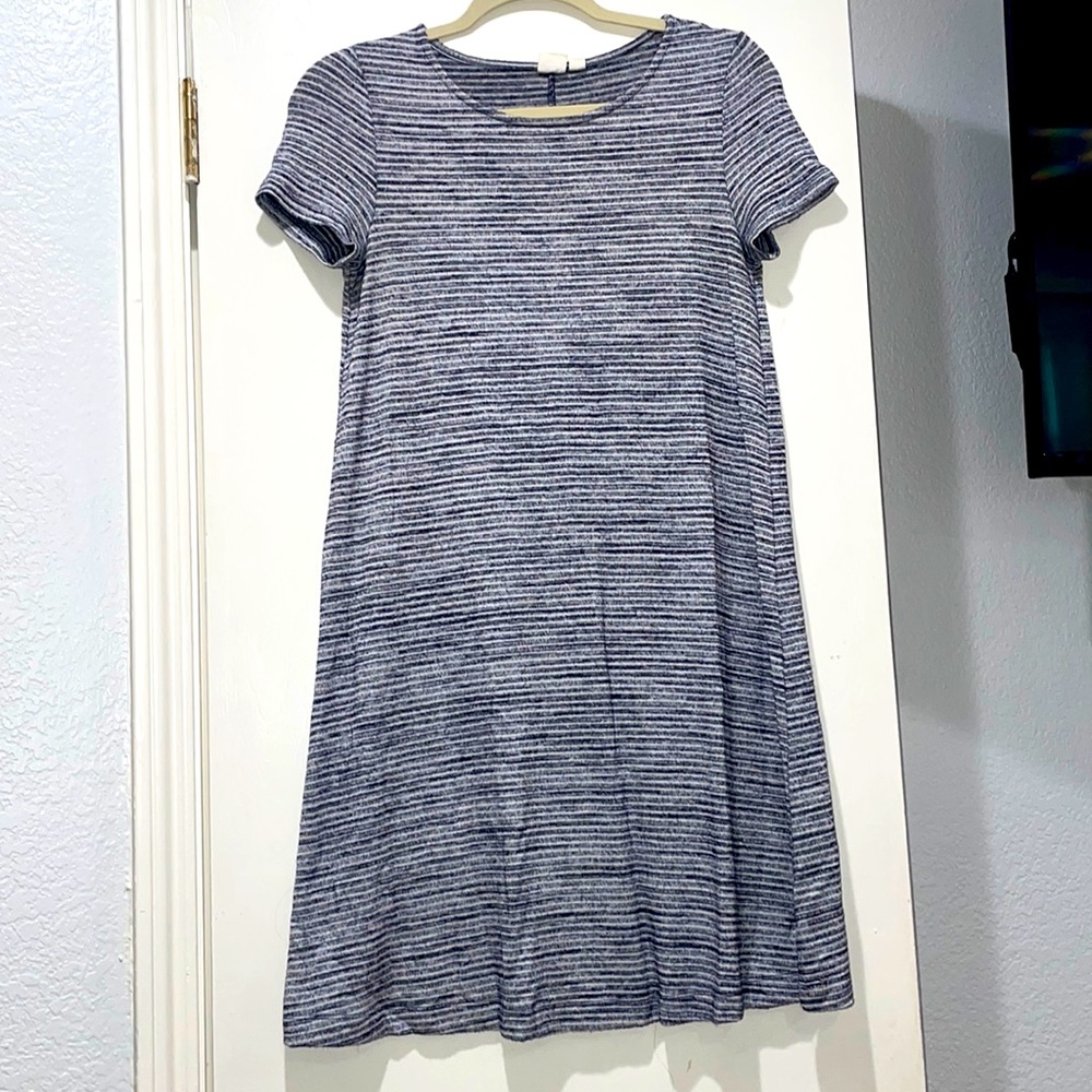 Gap Cotton Swing Dress in Navy Stripe